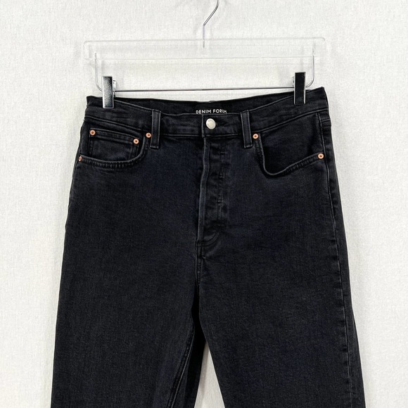 ARITZIA DENIM FORUM Jeans Womens 29 Black The Arlo High Rise Straight 28L - Picture 7 of 16